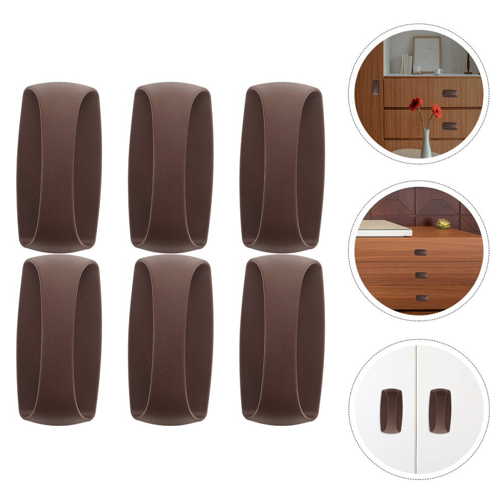 6-Pack Adhesive Cabinet Door Pulls - No Drill Handles for Drawers & Sliding Doors