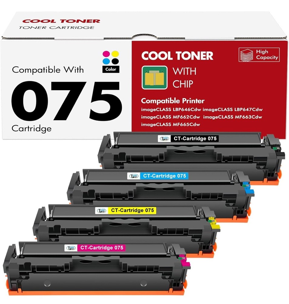 075 Toner Cartridge Set 075H LBP646Cdw MF665CDW MF662CDW Compatible Replacement