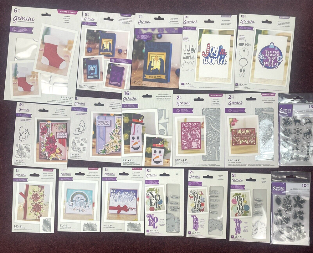 Lot of 18 Crafters Companion Gemini Christmas Create A Card Stamp Die Papercraft
