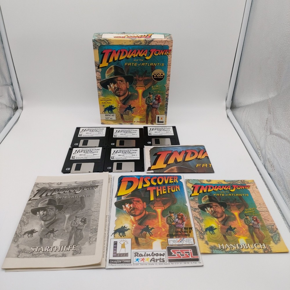Indiana Jones And The Fate Of Atlantis PC 3.5 IBM AT Big Box CIB