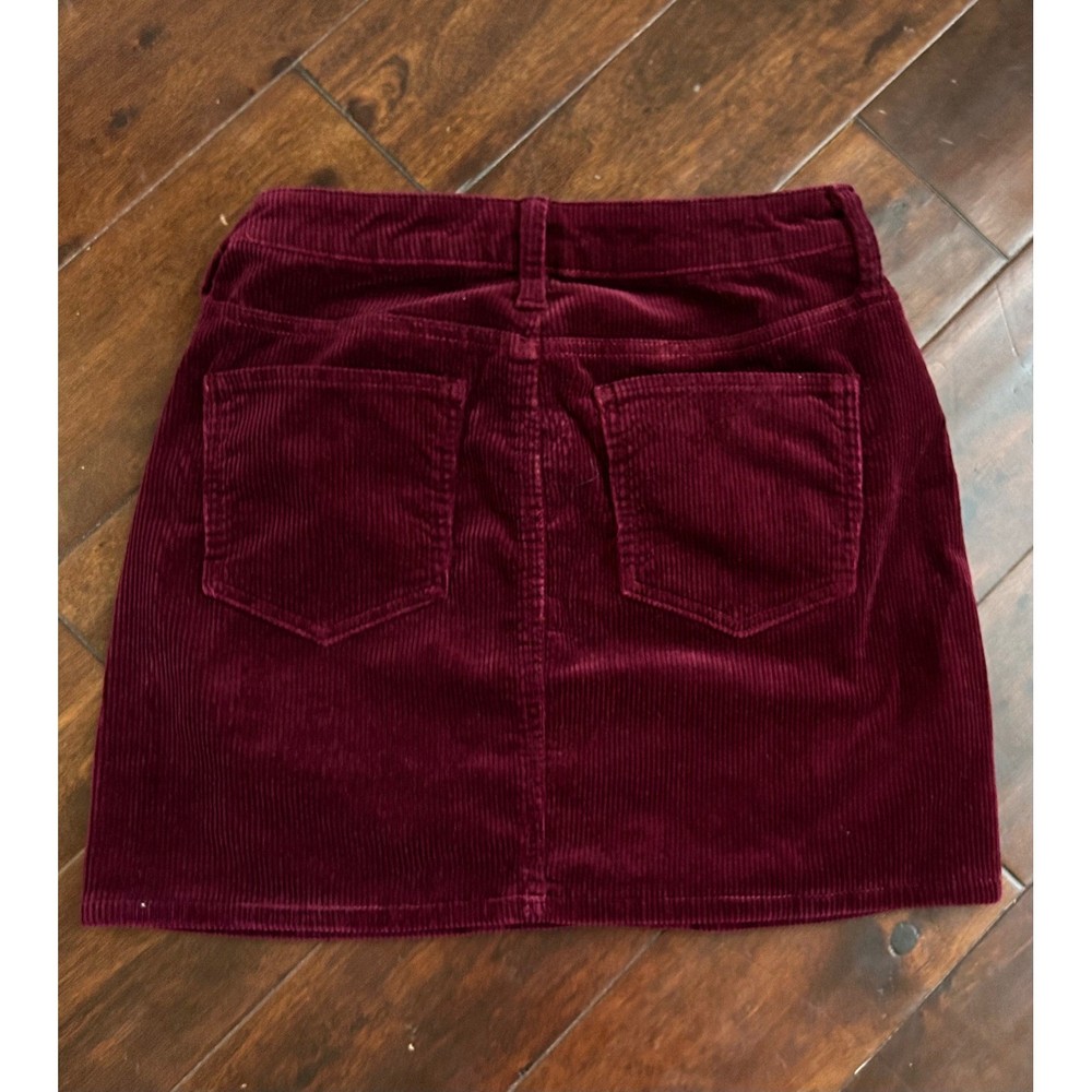 Burgundy Corduroy High Rise Mini Skirt Women's Retro Fall Fashion Size 7