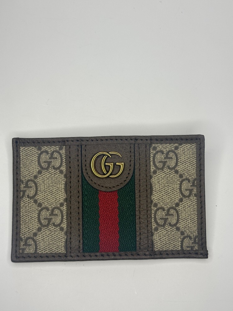 GG Brown GUCCl Mono Cardholder Wallet for Men & Women