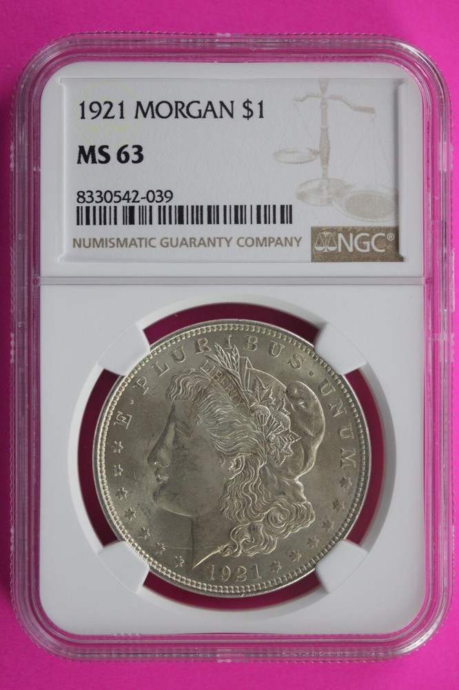 1921 P MS 63 Liberty Morgan Silver Dollar NGC Certified Graded Slab 68