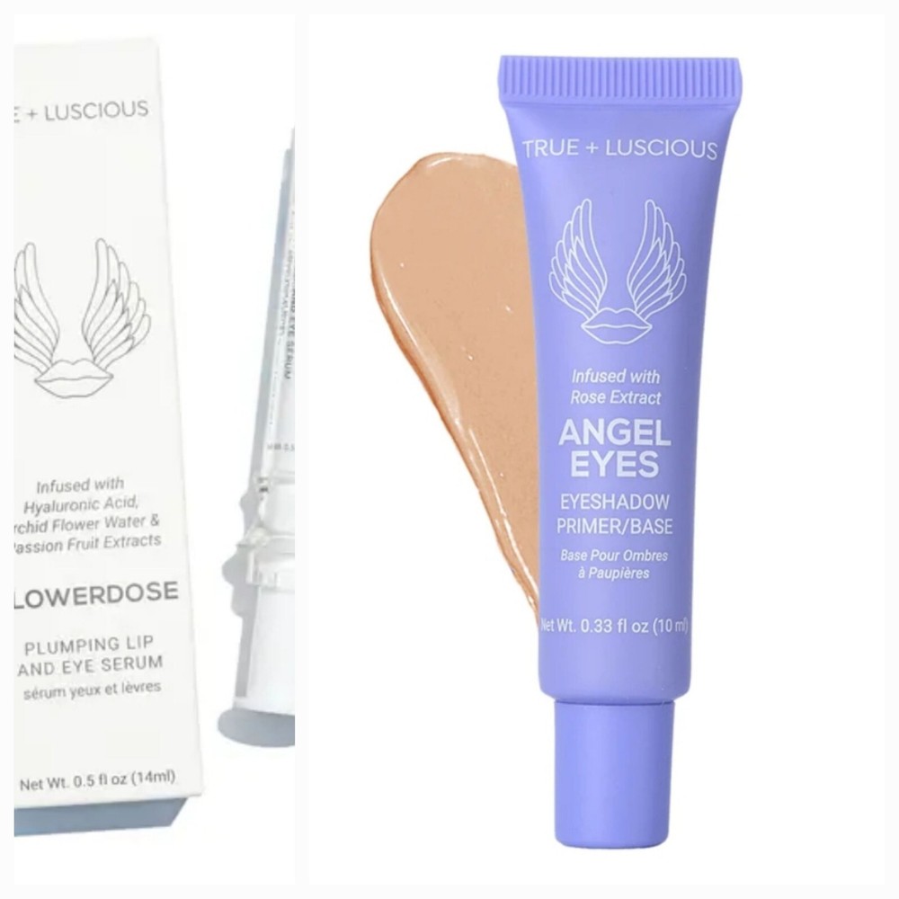 True + Lucious Flowerdose Lip Eye Serum & Eyeshadow Primer/Base Bundle, imp. Pck