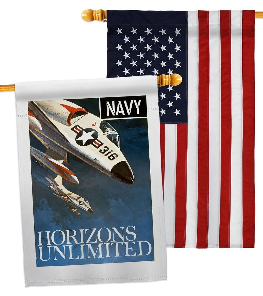 USBrotherhood Horizons Unlimited House Flag Pack Armed Forces Navy USN Seabee...
