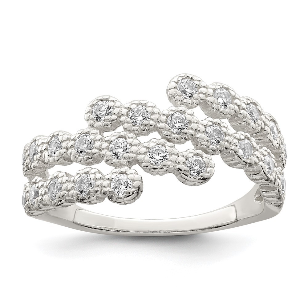 925 Sterling Silver Polished Fashion Cubic Zirconia Ring Gift for Women