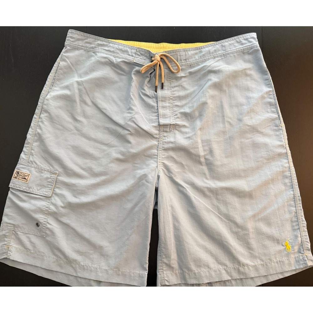 Polo Ralph Lauren Swim Trunks Board Shorts Mens XXL Light Blue Beach Resortwear