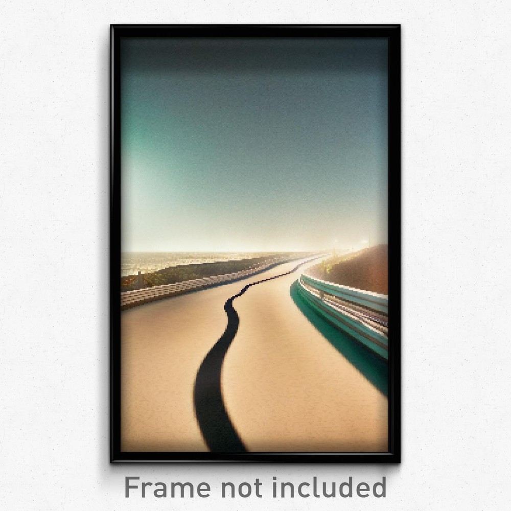 8-Bit Psychedelic Pixel Art Poster - Wavy Thoroughfare Trippy Gamer Print