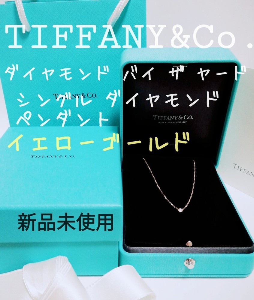 New Tiffany By The Yard Diamond Pendant Necklace 0.05ct 18K Gold Unworn