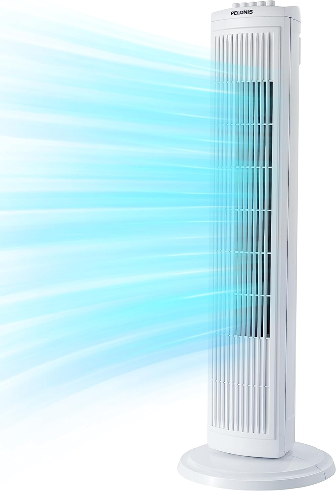 30 Inch Oscillating Tower Fan with 3 Speed Settings and Auto-Off Timer, Standing