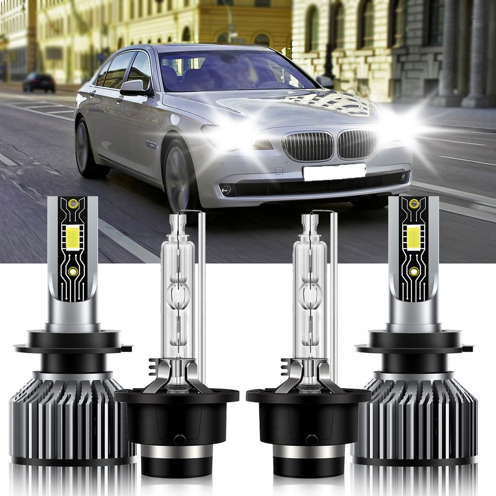 Front LED HID Headlight Bulb Kit High Low Beam 6500K For BMW 760i 2004-2005