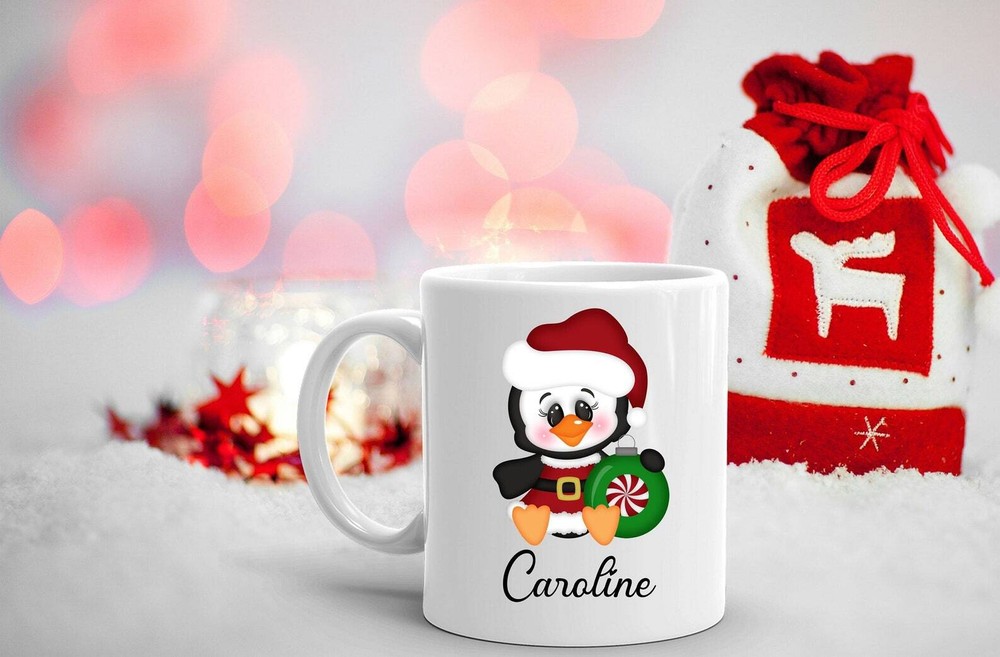 Taza de Navidad Personalizada Niños Caliente Taza de Cacao Hija Regalo Taza de Navidad Santa