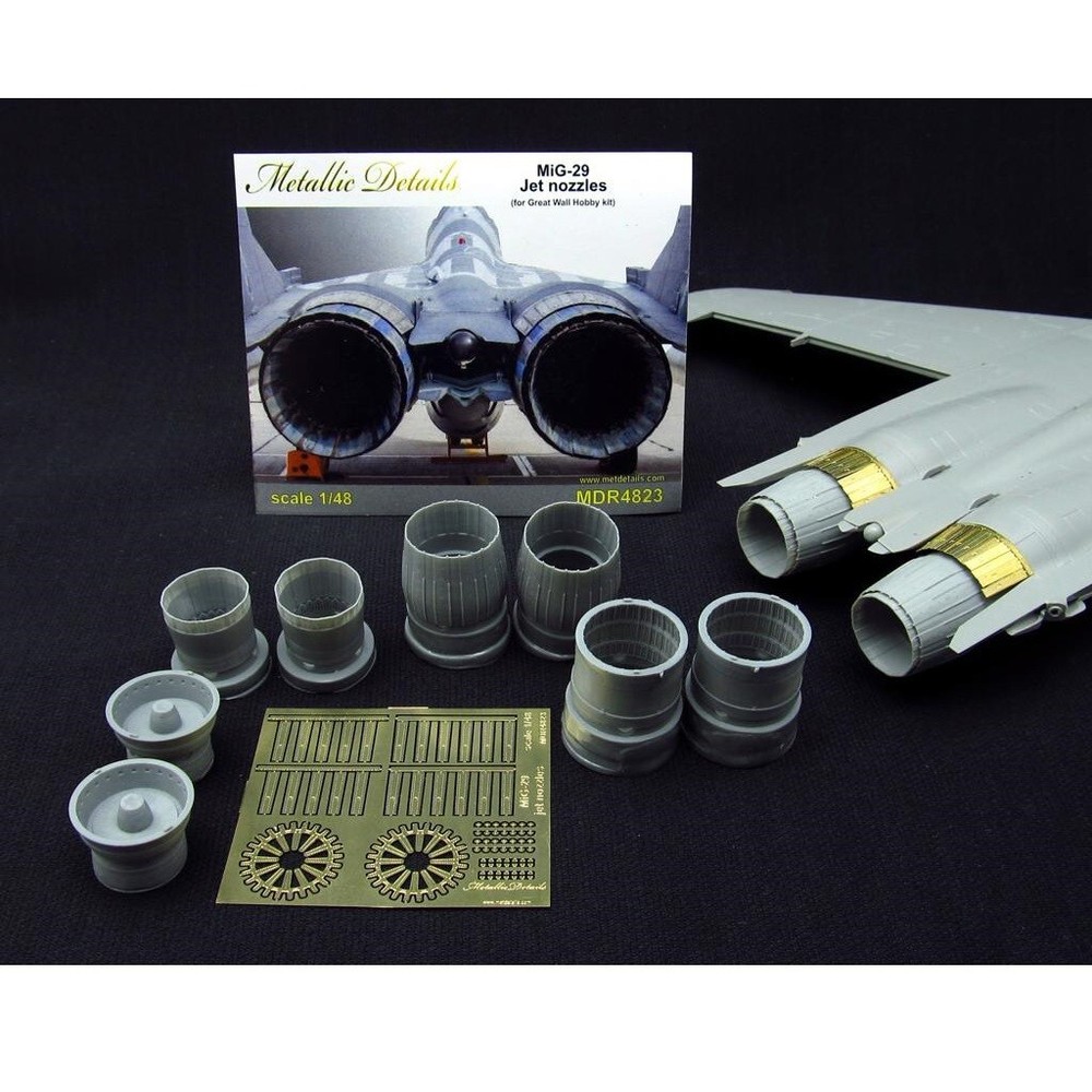 MiG-29. Jet Nozzles (Resin, PE) 1:48 (for Great Wall Hobby Models Aircraft Kits)