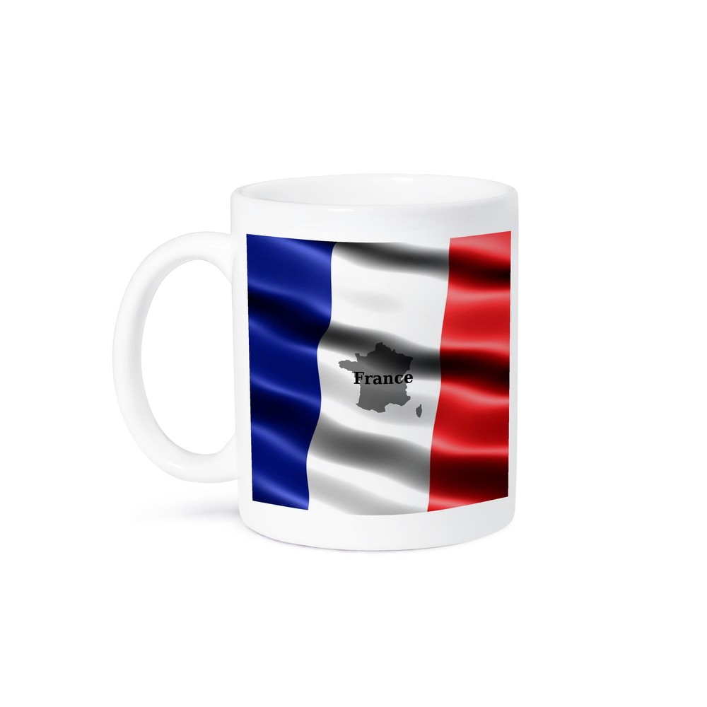 3D Rose French Flag Design Coffee Mug