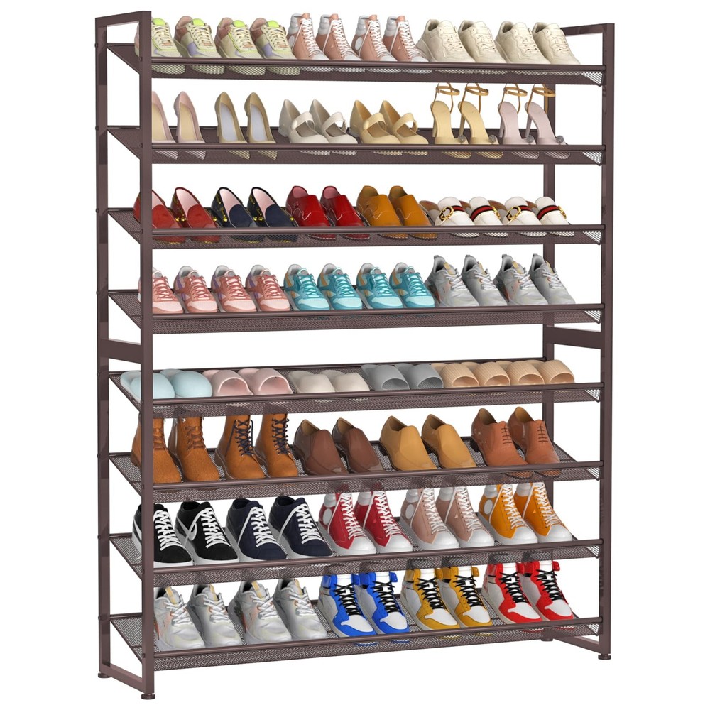 8-Tier Heavy Duty Metal Shoe Rack Organizer Stackable Storage Shelf