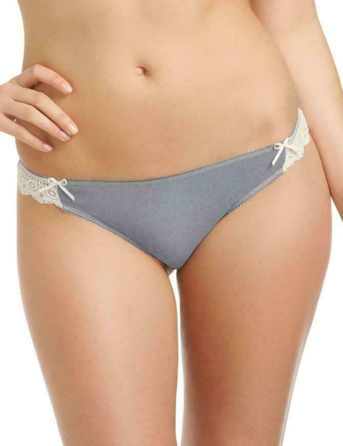 Freya Deco Delight Brief Size 10-12 Dove Grey Ivory Lace Brazilian Knickers 1567