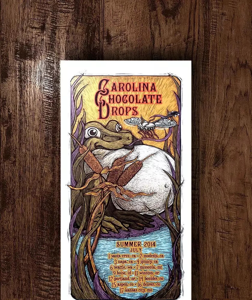 Carolina Chocolate Drops Summer US Tour 2014 Event Ltd Ed Concert Poster