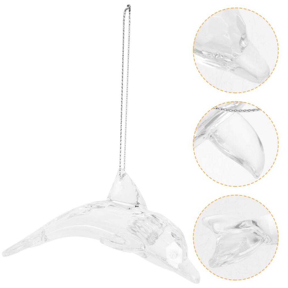 Acrylic Dolphin Pendant Christmas Tree Hanging Ornament Clear Dolphin Statue
