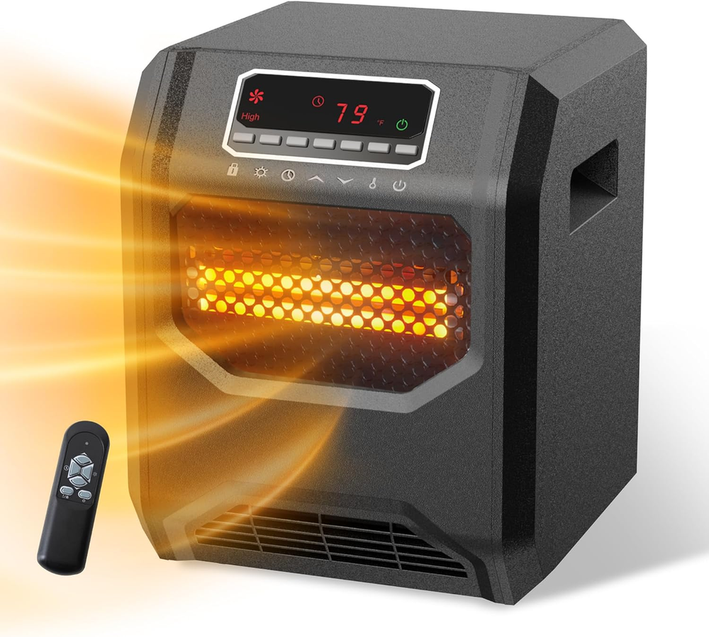 Infrared Space Heater 3 Mode 1500W Electric Heater with 6 Quartz Infrared Elemen