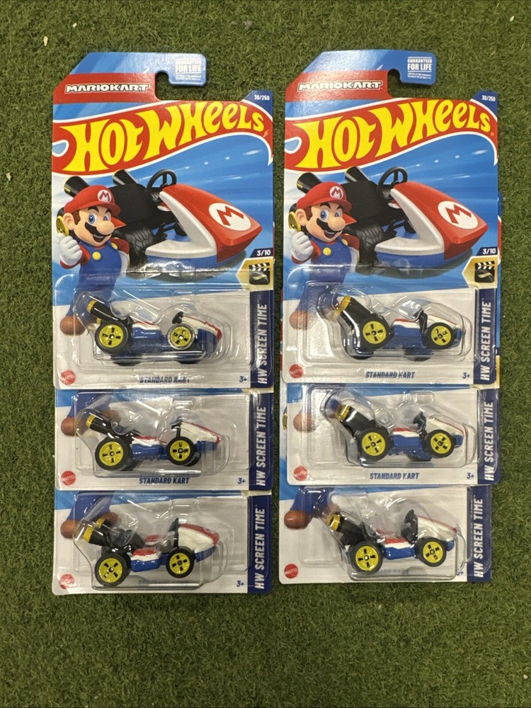 2025 B CASE 1/64th 2020 MARIO KART HOT WHEELS LOT OF 6