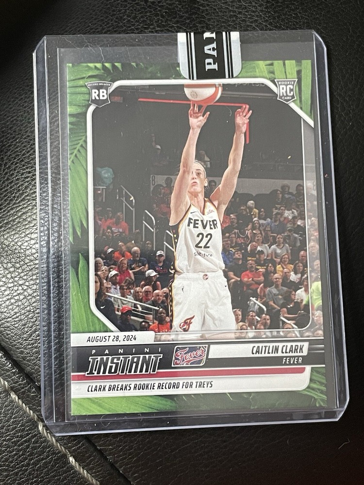 2024 Panini Instant Caitlin Clark Breaks Record For Treys. #186.  Numbered 21/25