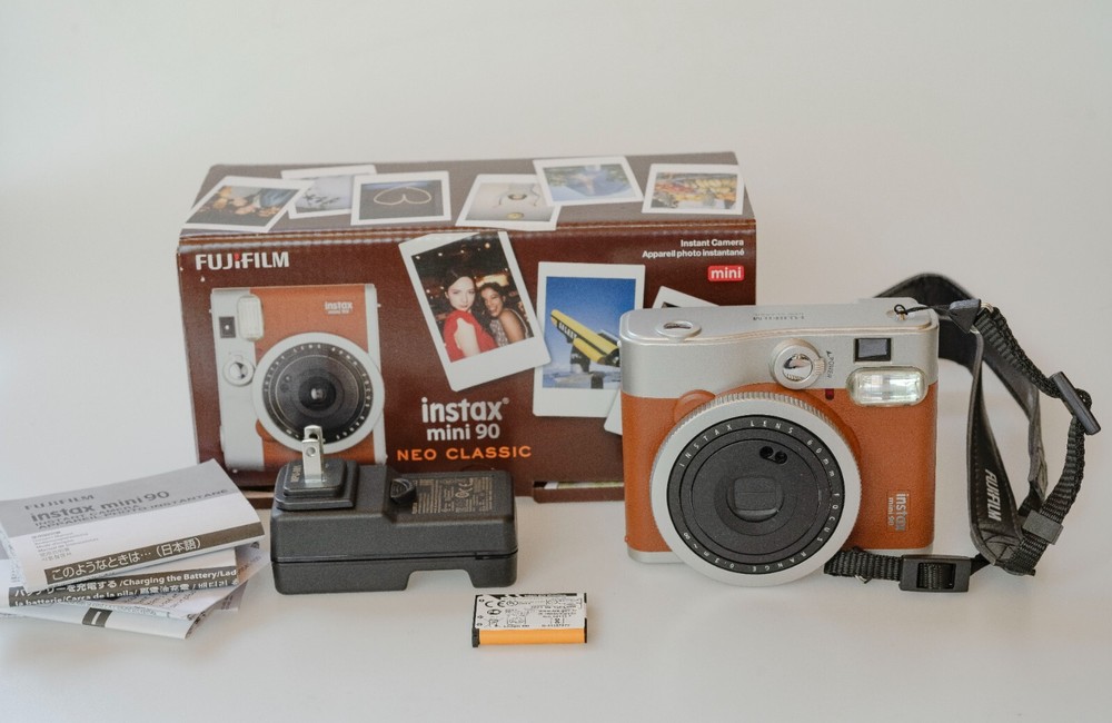 Fuji Instax Mini 90 Neo Classic Instant Camera with Battery Charger and Film