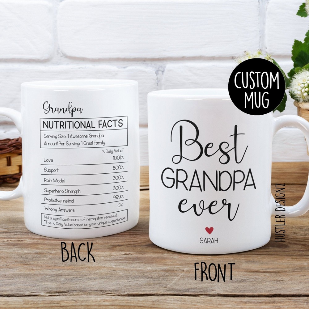 Personalized Grandpa Nutritional Facts Mug Funny Grandpa Mug Gift For Grandpa