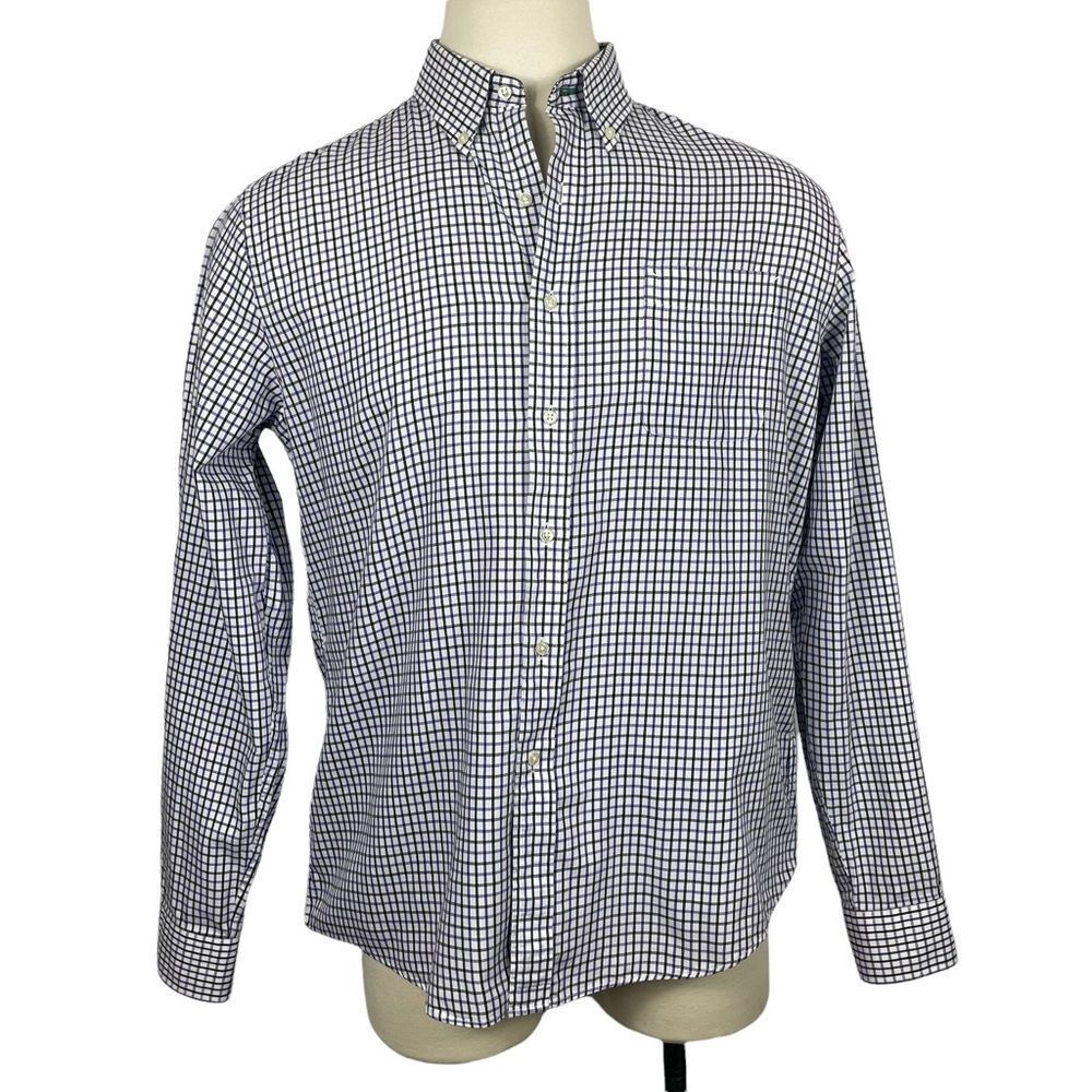 Tommy Hilfiger Purple Black Slim Fit Plaid Long Sleeve Dress Shirt