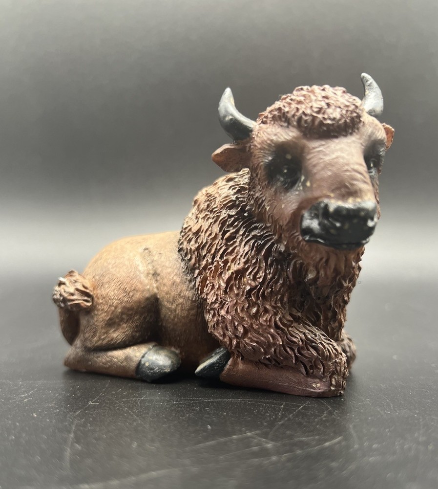 Buffalo Bison Laying Down Figurine