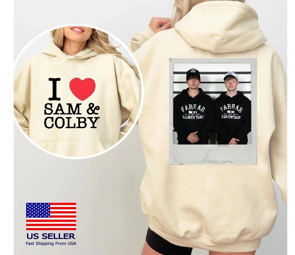 I Heart Sam And Colby Hoodie, Sam And Colby Merch Muticolor Hoodie
