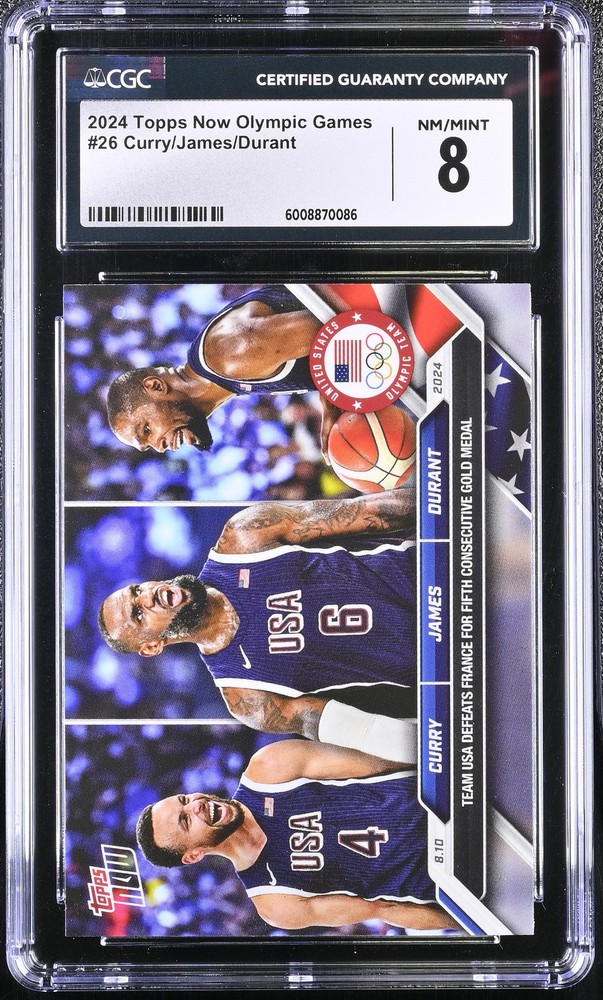 2024 Topps Now Olympic Games #26 Lebron/Curry/Durant CGC 8