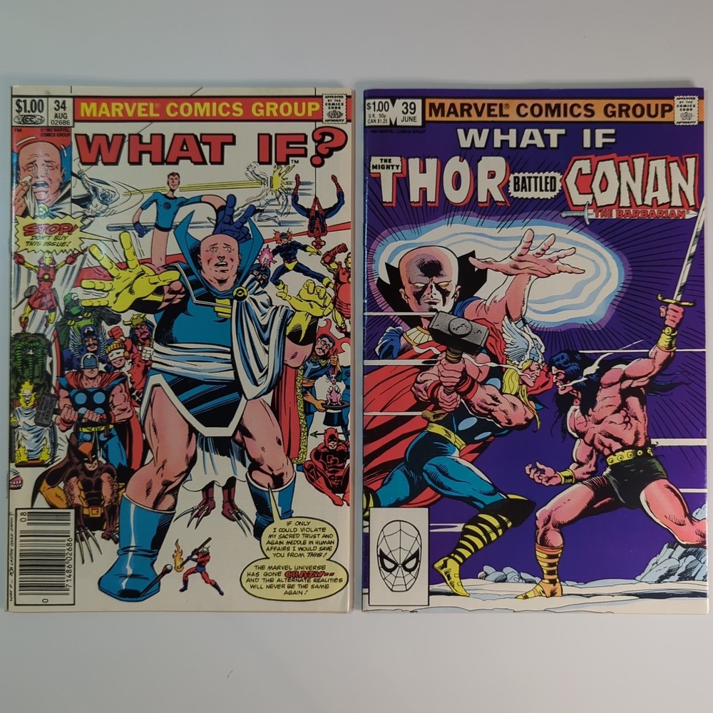 Marvel What If 34 & 39 1982-1983 Humor Issue Thor vs Conan FN/VF Condition