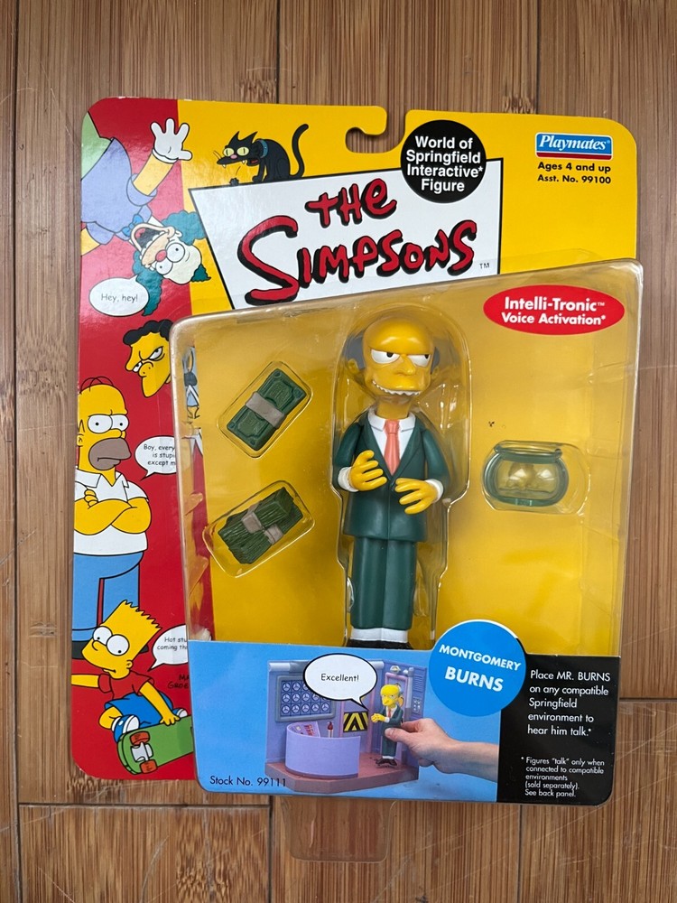 BNIB Playmates Interactive Simpsons Series 1 Mr Montgomery Burns Figure WOS