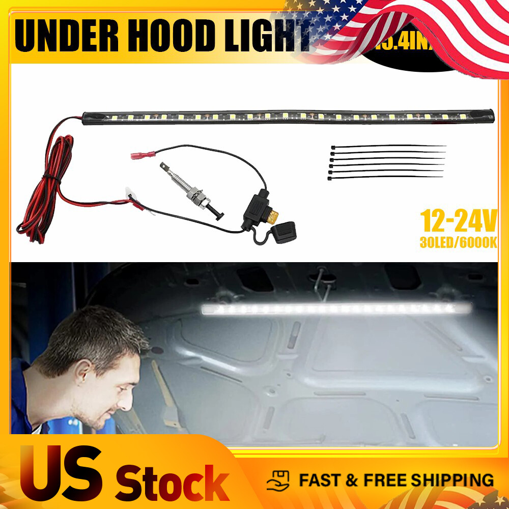 39CM UNIVERSAL HOOD UNDER LED PANEL LIGHT STRIP KIT ON/OFF AUTOMATIC 6000K WHITE