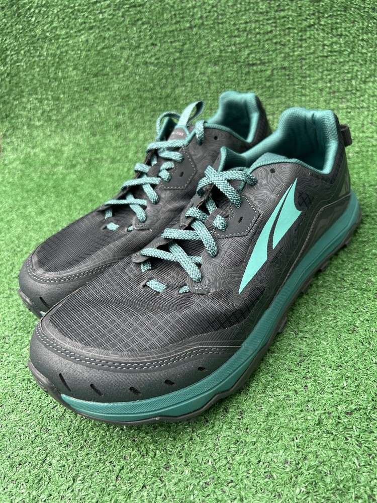 Altra Lone Peak 6 Womens Size 11 Trail Runners Black Teal Used