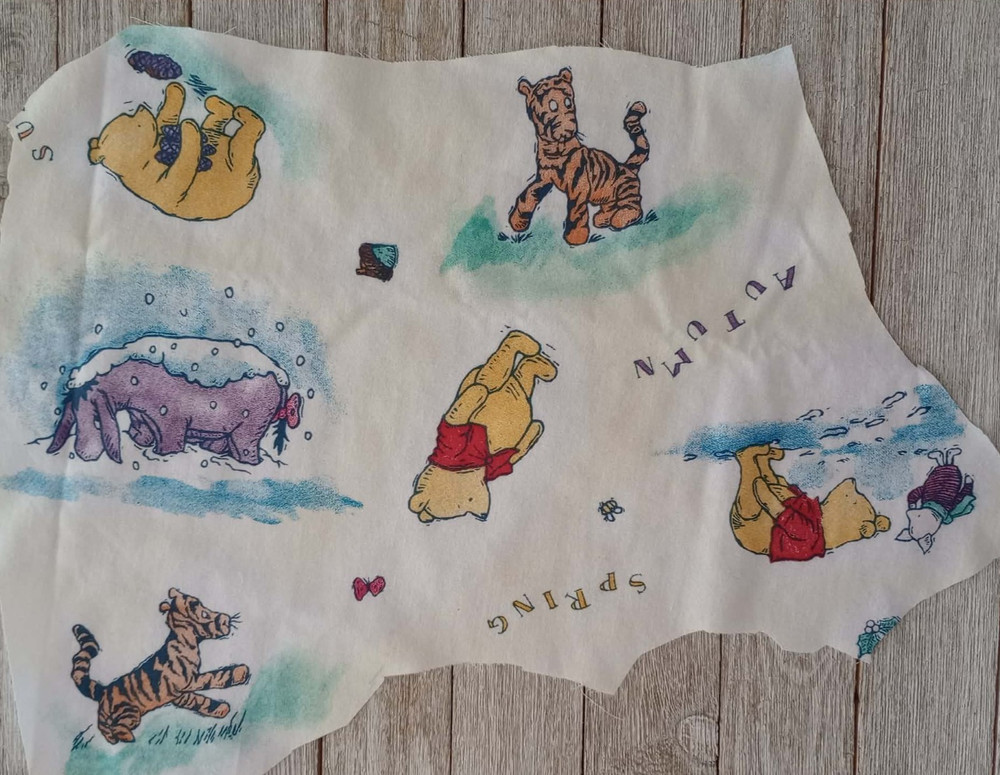 disney classic pooh eeyore fun fabric scrap piglet 10 by 8 inch #1007 1pc new