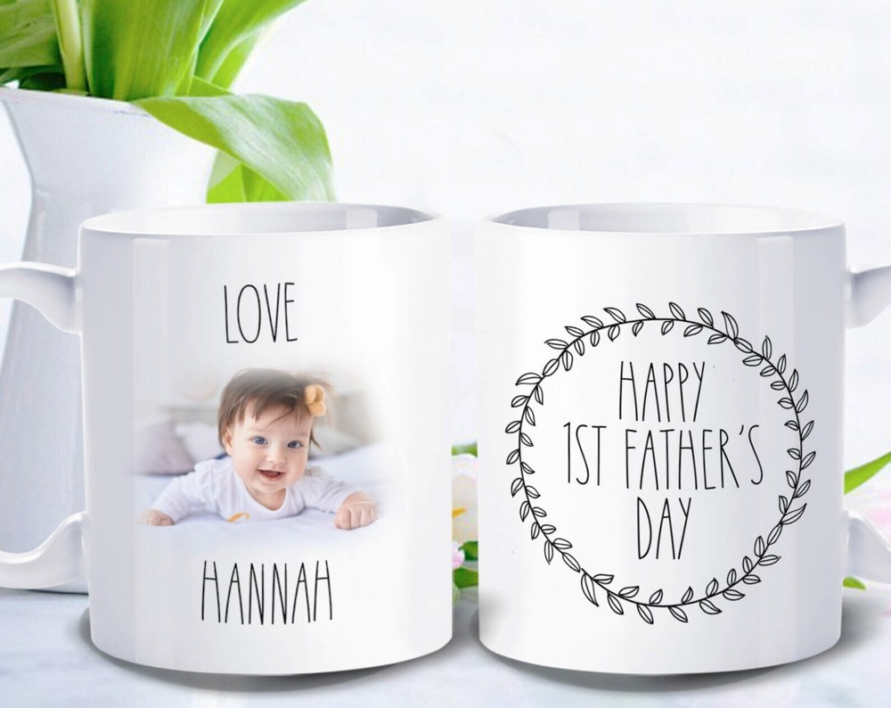 1st Father's Day Giftnew Dad Mug  Personalized With Photo Of Baby Fpd002