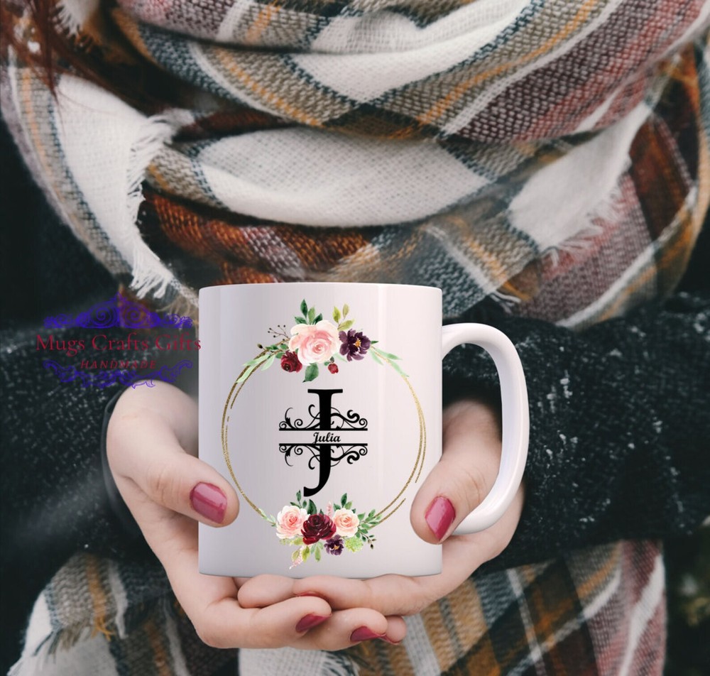 Personalized Initial Mug J Initial Gift Personalized Tea Coffee Gift For Her