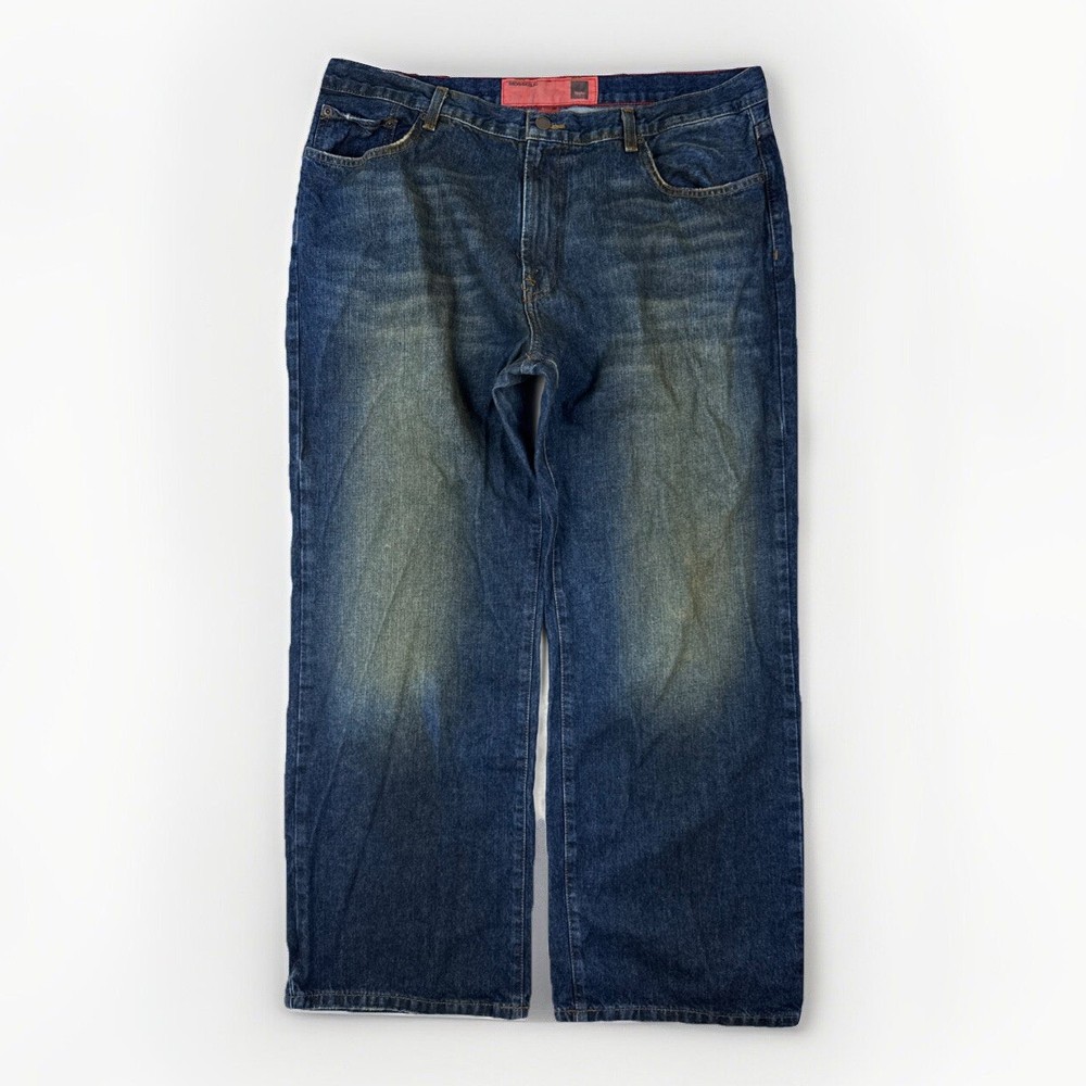 Vintage Baggy Mossimo Jeans Men's 38x30 Dark Blue Denim Pants Straight Baggy Y2k