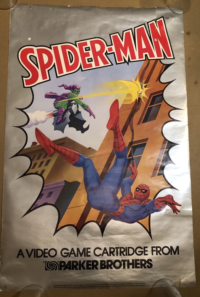 Spider-Man Poster 1982 Parker Brothers Video Game Cartridge 36