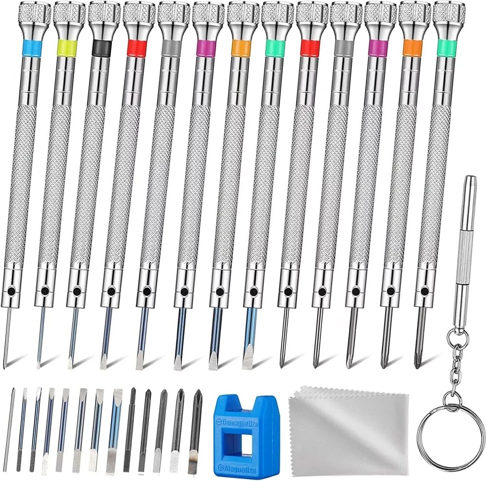 13PCS Professional Watch & Glasses Repair Kit with Micro Precision Screwdrivers