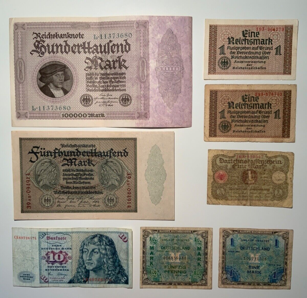 Vintage banknote lot from Germany.