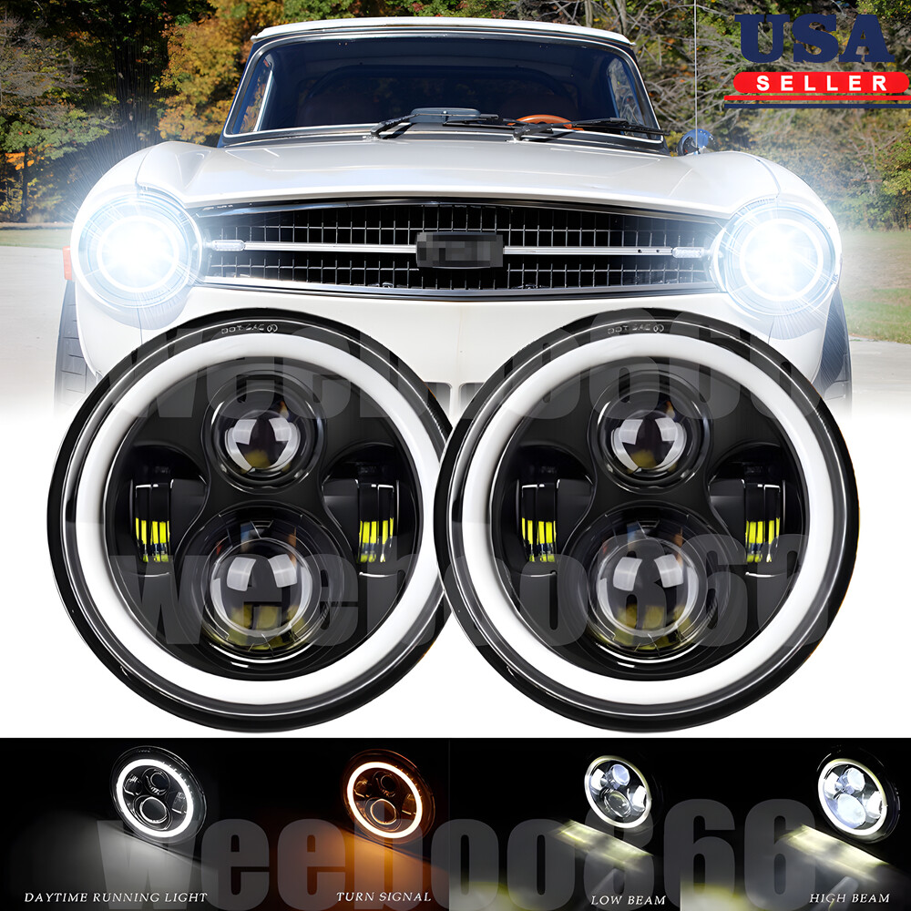 For Oldsmobile Cutlass Supreme  7 Inch Round Headlights Hi/Lo Beam NEW