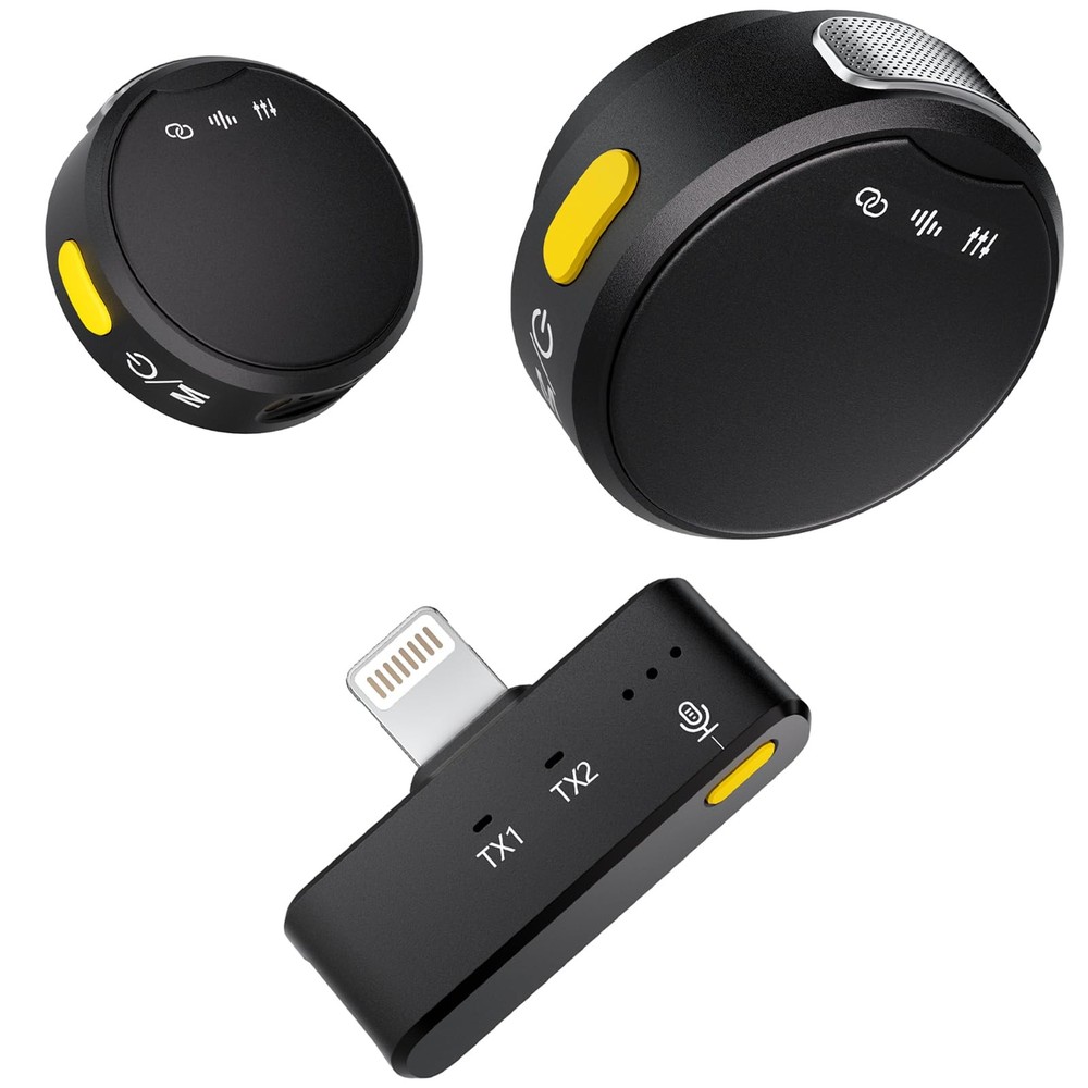 Wireless Lavalier Mic for iPhone iPad Mini Noise Cancelling Microphone