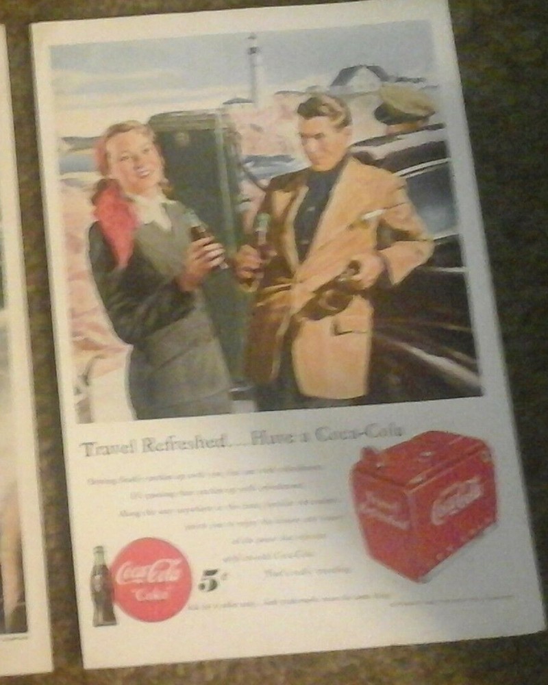 Vtg 1949 Coca-Cola Soda Pop Print Ad Advertising COKE - TRAVEL REFRESHED