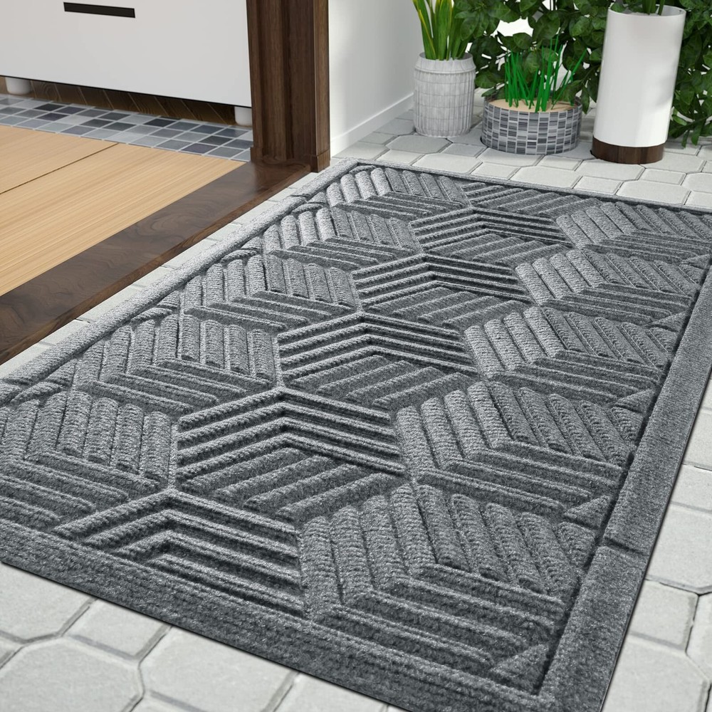 Yimobra Front Entrance Door Mat, All-Season Heavy Duty Outdoor Indoor Entrywa...