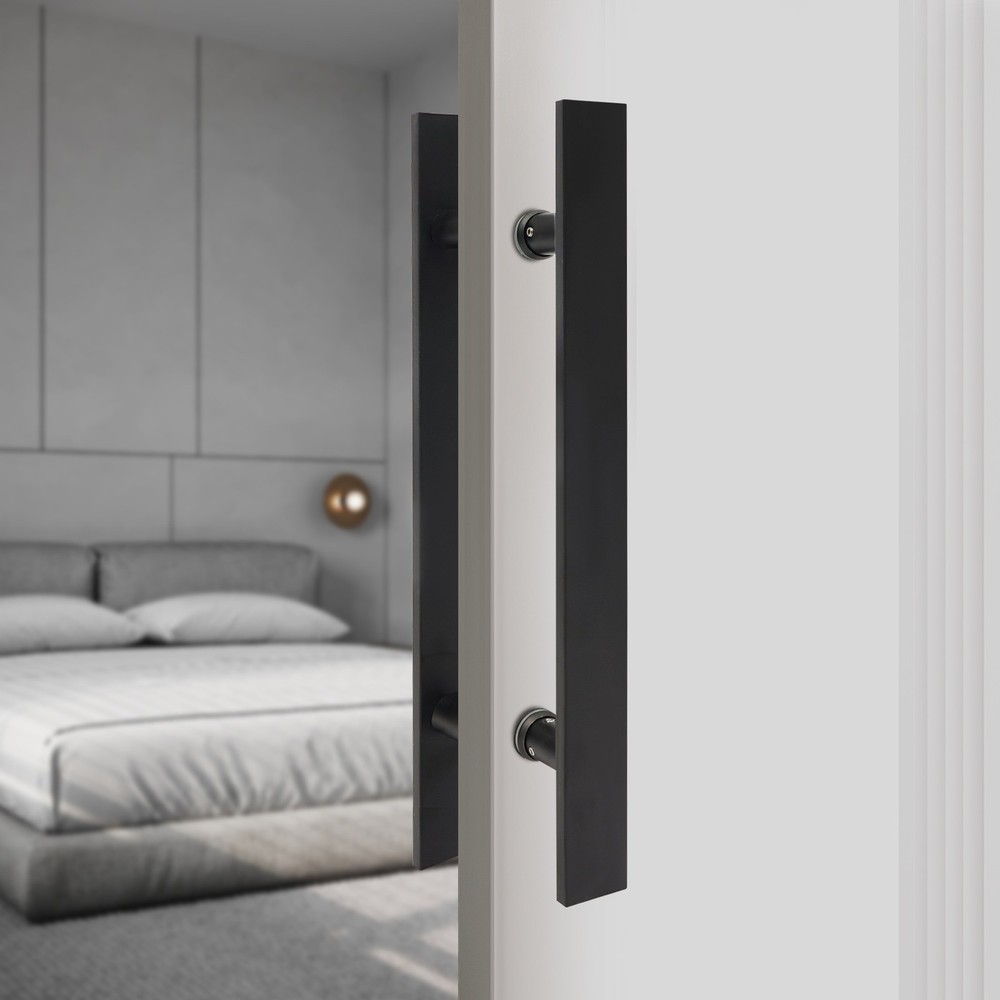 Stainless Steel Double Sided Barn Door Handle Pull Push Sliding Pair-image