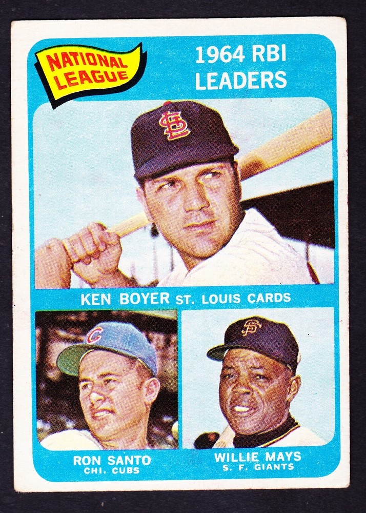 1965 TOPPS #6 KEN BOYER/WILLIE MAYS/RON SANTO