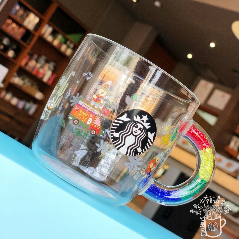 New 2020 China Starbucks Latin America Bear 12oz Cold Water Discolor Glass Mug