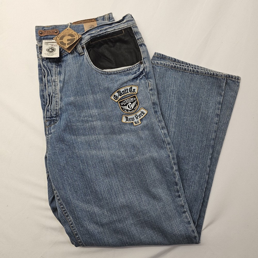 NOS G-Unit Denim Blue Jeans Mens 42x34 Vintage Y2k HIP HOP Baggy Premium
